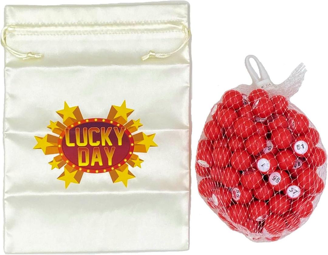 Tapp Collections Raffle Balls Number Set (#1 - 100 Balls and Cream Satin Bag)