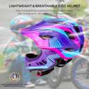 ROCKBROS Kids Full Face Helmet Kids Bike Helmets Lightweight Toddler Mountain Bike Helmet Detachable for MTB BMX Skating Cycling Scooter Safety Bicycle Helmets for Youth Child Boys Girls, Medium