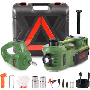EFFIROSO Portable 5 Ton 12V Electric Car Jack Kit Hydraulic Floor Jack with Impact Wrench Tire Inflator Pump for Vehicle Emergency Repair Kit 11023lbs