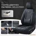 Coverado Car Seat Covers with Lumbar Support, Front Covers for Cars, Universal Automotive Seat Cover, Waterproof, Leather Car Seat Cushion, Interior Seat Protectors for Most Cars