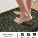 Collive Kitchen Mats for Floor, Cushioned Anti Fatigue Mat Dark Green Floral Rugs 2 Piece Non Skid Waterproof Sink Rug, Memory Foam Comfort Standing Mat for Office, Laundry, Desk, 17.3"x47"+17.3"x29"