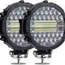 WINBANG 7 Inch Round LED Light Bar, 2PCS 201W Driving Light Bar Fog Lights Combo Beam LED Off Road Lighting for SUV, Truck, ATV, SUV,Hunters