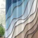 Shower Curtain Abstract Gradient Striped Art Waterproof Bathroom Curtains Set with Hooks,Modern Ombre Blue Washable Bathtub Curtain for Shower Stall/Hotel Bathtub Decor,72x72in