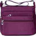 Crossbody Bag for Women Waterproof Shoulder Bag Messenger Bag Casual Nylon Purse Handbag (Small, Purple)