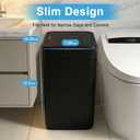 Naisu 4 Gal Bathroom Trash Can with Lid,Automatic Garbage Can with Touchless and Sealed Design,Slim Motion Sensor Waterproof Plastic Trash Bin Suitable for Bedrooms,Bathrooms,Kitchens, 2 Pack, Black