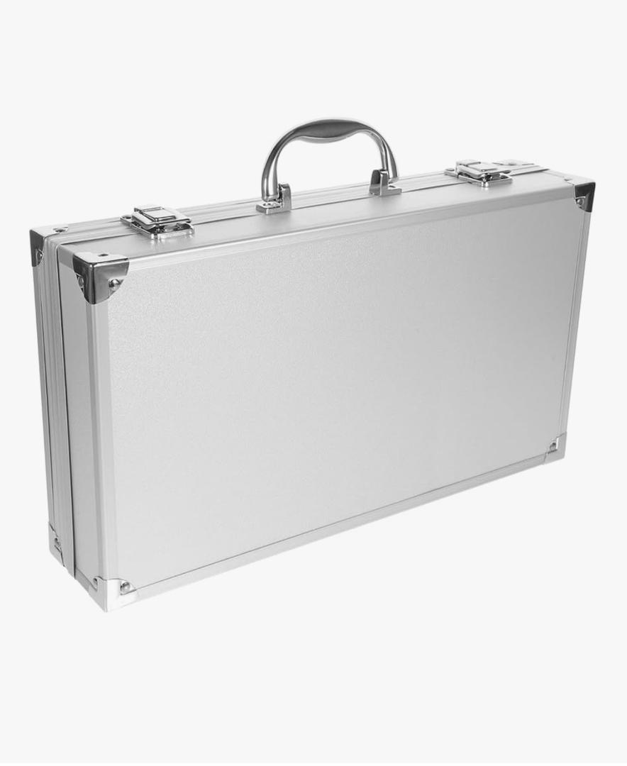 14in Aluminum Briefcase with Lock : Aluminum Tool Case Portable Carrying Case with Foam Inserts, Metal Briefcase for Men or Women (14.1x7.8x2.9inch), Silver
