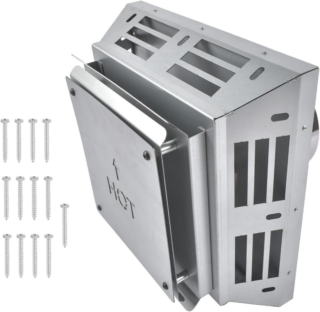 46DVA-HC Horizontal Square Termination Cap 4" x 6.625" Direct Vent, Twist Lock Fit for Gas Stoves and Fireplaces, Galvanized Steel