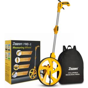 Zozen Professional Measure Wheel, with Brake & Handle Reset - Advanced Collapsible/Mechanical, Distance Measuring Wheel in Feet [Up To 10,000Ft], with Cloth Carrying Bag.