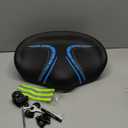 BLUEWIND New Noseless Oversized Bike Seat, Wide Bicycle Saddle Novel Backrest Design for Electric Bike, Universal Fit Exercise Bike or Road Stationary Bike Seat Cushion for Men & Women