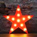 LED Marquee Star Signs Night Lights, Battery Operated Star Shaped Desk Table Lamp for Kids, Baby, Child, Girl Gift, Nursery Room, Wall Decor-Star(Red)