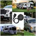 RV Shore Power Inlet Charger Plug 15 Amp AC Port Plug 125 Volt Power Inlet Socket and Waterproof RV Electrical Outlet Receptacle Box Integrated Outdoor Extension Cord for Trailer Plug.