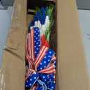 19.7 Inch Patriotic Wreath for Front Door 4th of July Wreath Independence Day White Blue Red Garland for Memorial Day Veterans Day Front Door Decoration Hanging Ornaments