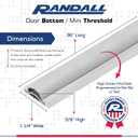 36" Mini Threshold or Door Bottom 1 1/4" Wide for 1/4"-3/8" High Gaps (Silver)