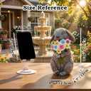 PETAFLOP Solar Garden Statues Outdoor Decor, Rabbit Figurines with Flowers for Patio Balcony Lawn Yard Decorations, Birthday Housewarming Gifts for Women Mom Grandma