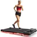 6% Incline Walking Pad with Handle Bar,Compact and Foldable Treadmill for Home and Office,2.5 HP Quiet Under Desk Treadmill with 300lbs Capacity,Big Led Display and Double Deck Cushioning (Black)