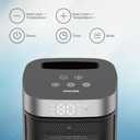 Small Portable Space Heater for Indoor Use - VOCRS 1500W PTC Electric Heater with Thermostat, Remote Control, 12H Timer, Eco and Fan Mode, Rapid and Safe Heating for Bedroom, Office