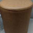 Get Set Style Modern Round Ottoman with Soft Padded Seat, Multifunctional Vanity Stool for Makeup, Upholstered Footrest Stool Ottoman Foot Stool for Living Room, Bedroom 