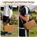 LiKiLiKi Extra Large Foldable Backpack Stool, Heavy Duty Thickened Collapsible Portable Pocket Chair, Compact Pocket Size Travel Seat for Hiking, Fishing, Picnic and Outdoor Activities (Brown)
