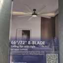 Fanbulous 65 Inch Ceiling Fans with Lights and Remote, Bronze Indoor/Outdoor Ceiling Fan with Quiet Reversible DC Motor, 6 Speeds, 3CCT, 8 Blades Large Ceiling Fan for Living Room Bedroom Patio