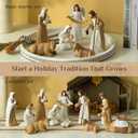 Storieme Christmas Nativity Set Indoor: 8-Piece 7.56 Inches Religious Resin Figurines Nativity Scene for Farmhouse Tabletop Decor Holiday Tradition