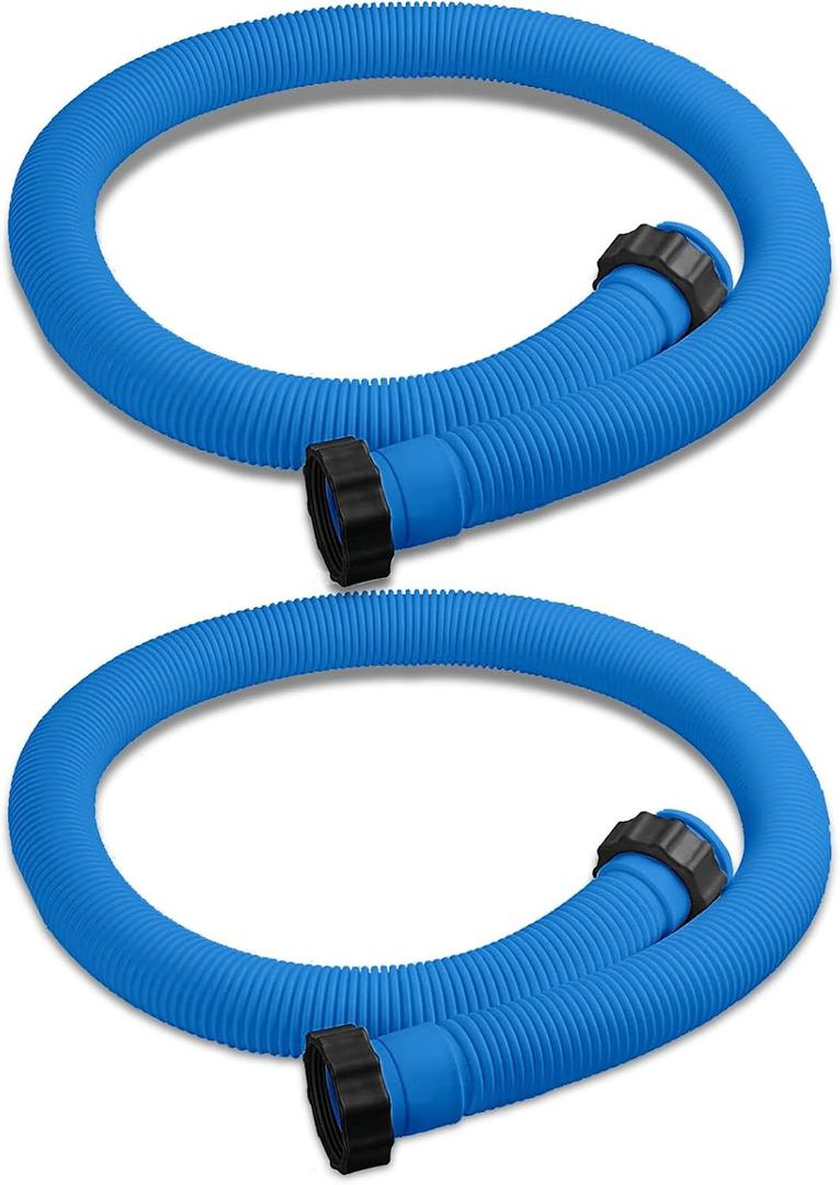 2 Pack 1.5 inch Diameter Pool Pump Replacement Hose for Above Ground Pools, 59 inch Long Pool Pump Hose Replacement Accessory for Filter Pumps Saltwater Systems