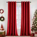 EMEMA Red Velvet Blackout Curtains 2 Panels W52xL90 Inch Grommet
