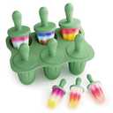 btrfe Silicone Popsicle Molds for Toddlers, 6-Cavity x 2oz Food-Grade Ice Pop Mold, Reusable DIY Fresh Fruitsicle Frozen Treats Maker (GREEN)