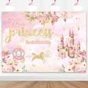 Mocsicka Princess Baby Shower Backdrop 7x5ft Girl Floral Castle Carriage Decorations Pink Castle A Little Princess is On The Way