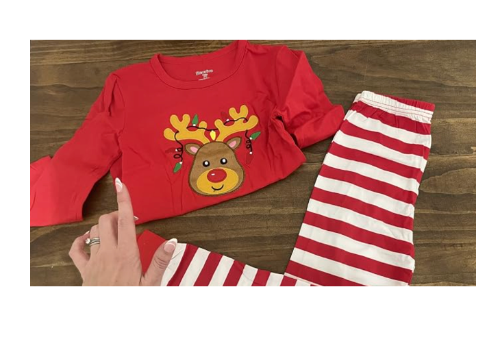 Benaive Matching Family Christmas Pajamas Set Holiday Pjs for Women Men Sleepwear (Multicolor, Reindeer, 6)