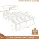 14 Inch Full Bed Frames, Metal Bed Frame with Head Board, No Box Spring Needed, Heavy Duty Steel, Anti-Slip Mattress Stoppers, Noise Free, Round Corner Legs, Easy Assembly, White