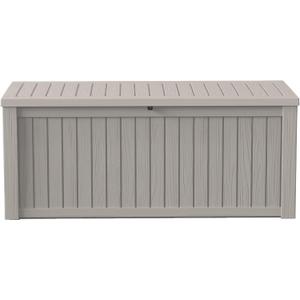 150Gal Outdoor Deck Box Waterproof, Lager Patio Storage Box Indoor and Outdoor Use, Lockable Resin Storage Bin for Patio Furniture Cushions Garden Tools, Package Delivery,UV Resistant-Grey