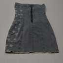 ebossy Women's Star Embroidery Raw Cut Hem Denim Jean Skirt Back Slit