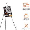 Amazon Basics Easel Display Stand, Instant Floor Poster, Lightweight, Collapsible and Portable with Tripod Base, Black Steel (supports 5 pounds)