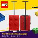 Concept One LEGO 22 Inch Carry On Luggage, Signature Trolley Expandable Hardshell Rolling Suitcase with Spinner Wheels, Red