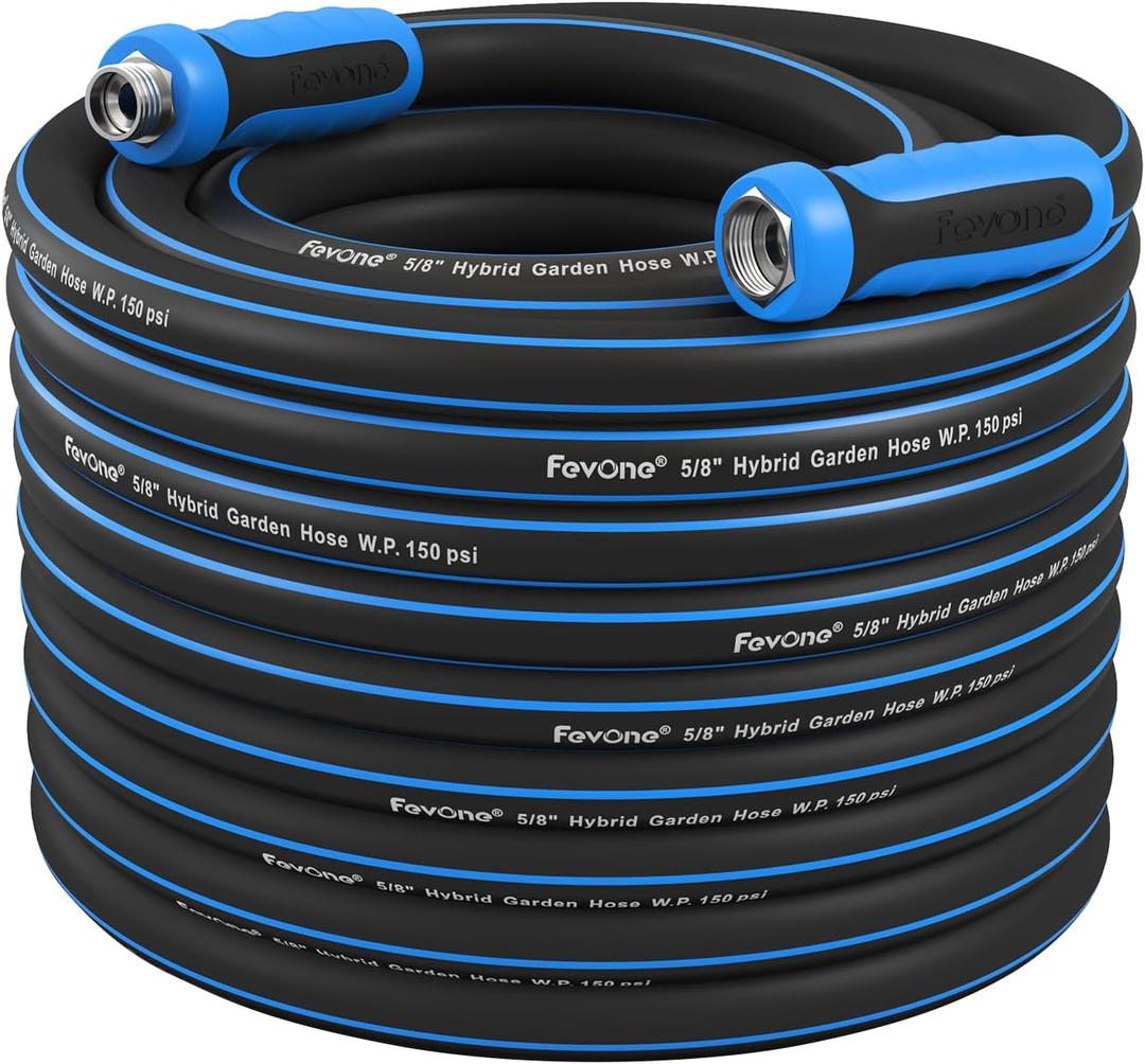 Fevone Garden Hose 80 ft., Lightweight Hybrid Water Hose, Flexible and Durable, Leak-Free Connections