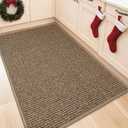 BEQHAUSE Kitchen Rugs 32"x48", Non-Slip Kitchen Mats for Floor, Super Absorbent and Stain Resistant Kitchen Rugs, Machine Washable Rugs for Kitchen, Hallway, Laundry & Sink, Taupe