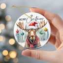 Tiny Detalles Moose Ornaments for Christmas Tree 2025, Moose Gifts for Women Men, Xmas Gifts for Animal Lovers, Ceramic Ornament, Keepsake Ornaments Hanging Christmas Decorations