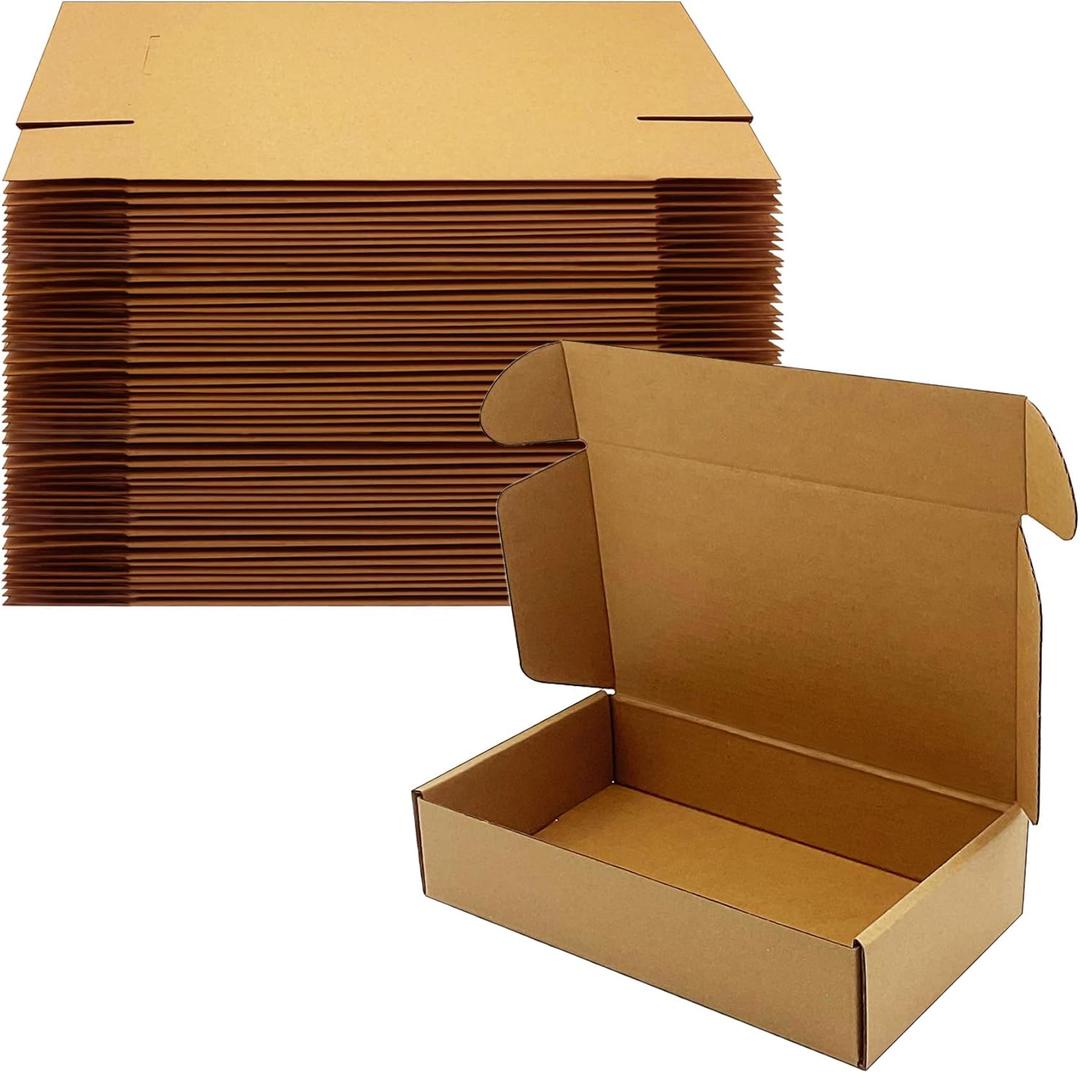 Shipping Boxes 9x5x2 inch 50 Pack,Brown Corrugated Boxes Mailer Packaging for Mailing Small BusinessE-Commerce Gift Boxes for Wrapping Present Moving Storage Heavy Duty Recycled Cardboard Boxes