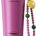 16oz Ceramic Lined Coffee Mug with Heart Charm, Leak-Proof Vacuum Insulated Travel Tumbler, Reusable Stainless Steel Cup for Women, Yoga & Commute - Berry Purple