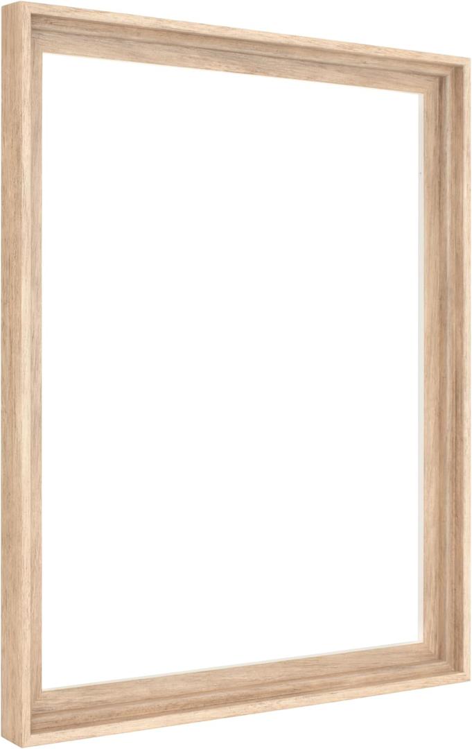 MCS Canvas Float Frames 16x20 Canvas Natural Finish Frame, Vertical & Horizontal Wall Hanging Large for Canvas Paintings (1-Pack)