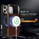 Magnetic Case for iPhone 17 Pro Max Design,Compatible with MagSafe,Slim Protective Soft TPU Bumper Phone Cover Women Girls Case for iPhone 17 Pro Max-Polka Dot Aesthetics Brown