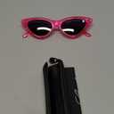 livho Retro Vintage Narrow Cat Eye Sunglasses for Women Clout Goggles Plastic Frame (Barbie Powder)