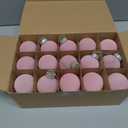 30 pcs Pink Flocked Velvet Christmas Tree Ball 3.2inch Christmas Tree Ornaments Shatterproof Plastic Decorative Hanging for Xmas Holiday Family Home Store Indoor Decors