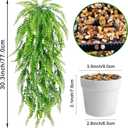 4 x Palonu Artificial Hanging Plants, Fake Potted Greenery Plant Faux Persian Rattan in White Pot Wall Room Home Indoor Outdoor Shelf Decor