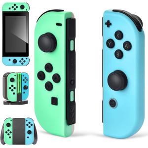 Replacement for Switch Controller Work with Switch/Lite/OLED,Wireless Gamepad Support Dual Vibration,6-Axis Gyro,Wake-up,Motion Controls,Screenshot, L/R (Green and Blue)
