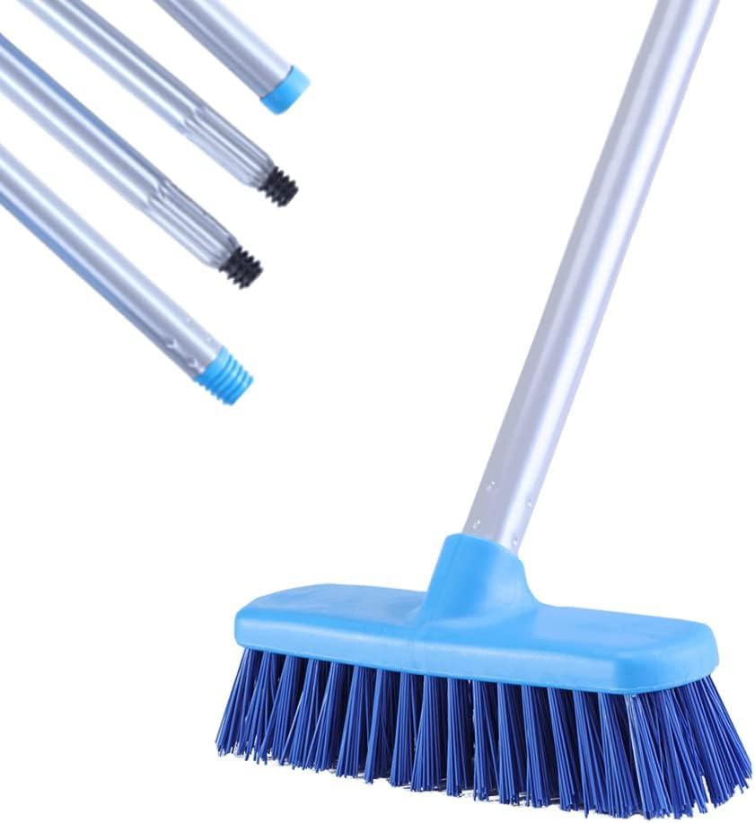 Deck Brush with Long Handle - Floor Scrub Brushes for Cleaning Shower, Stiff Bristle Scrubbing Brush, 50" Floor Scrubber Brush for Bathroom, Bathtub, Tub, Tile Floors, Garage and Patio