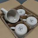 famiware Coffee Mugs Set of 4, Meteor 13 oz Ceramic Mug Cup Set with Handle for Coffee, Tea, Cappuccino, Latte, Milk, Creamy White, 4 Count