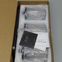 3 Pack Qtip Holder Bathroom Set, Cotton Ball Swab Pad Holder Cotton Round Floss Pick Dispenser with Tray, Glass Apothecary Jars with Lids, Bathroom Organizers and Storage Canisters-Frosted White