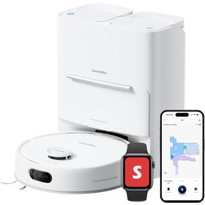SwitchBot S20 Robot Vacuum and Mop with Matter, 10000Pa Powerful Suction, Roller Mop, AI Navigation, Auto Mop Washing & Drying, 90 Days Hands-Free, Self-Emptying, Works with AppleHome Alexa GoogleHome