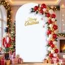 White Arch Backdrop Cover 7.2FT Fitted Polyester Arch Covers Stretchy Backdrop for Wedding Birthday Party Decoration Baby Shower Banquet Ceremony